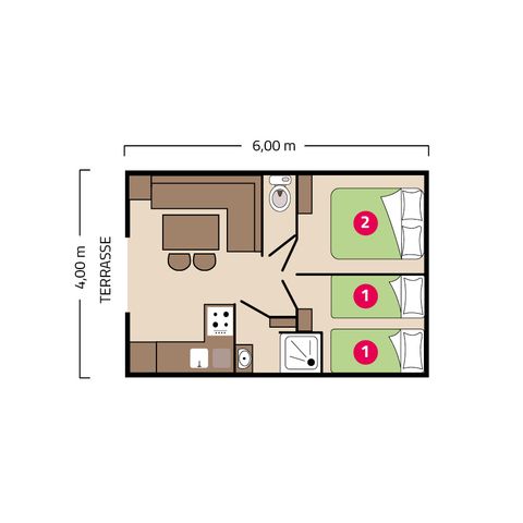 Stacaravan 4 personen - Palma Clim 4 personen