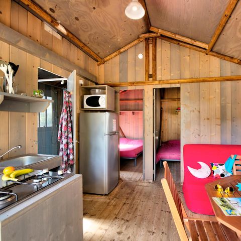 TENTE TOILE ET BOIS 4 personnes - CABANE LODGE CONFORT sur Pilotis +