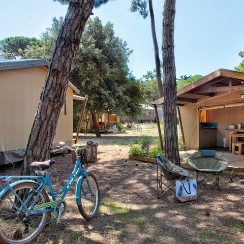 TIENDA DE LONA Y MADERA 5 personas - CABAÑA DE ALGODÓN CONFORT +