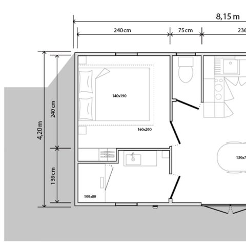 MOBILHOME 4 personnes - HORTENSIA