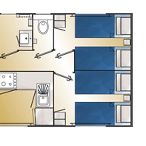 MOBILHOME 6 personnes - CARAIBES 3 chambres 2 sdb