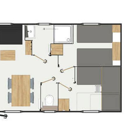 MOBILHOME 6 personas - Confort 4 Habitaciones 6 Personas + TV