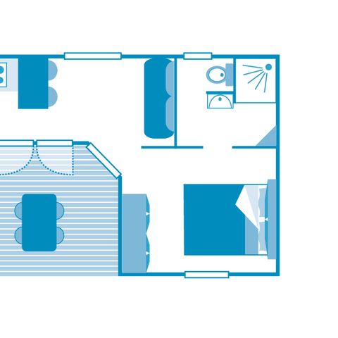 Stacaravan 2 personen - COTTAGE 2p 1 sl.k.