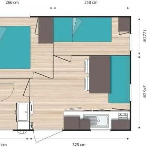 MOBILHOME 4 personas - Casa móvil clásica de 2 dormitorios para 4 personas