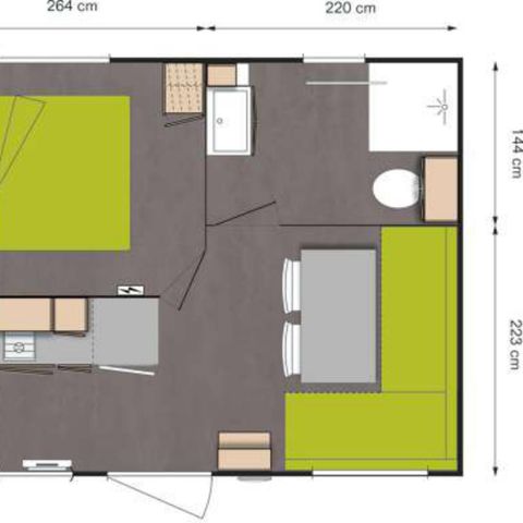 Mobilheim 2 Personen - Eco 1 Zimmer