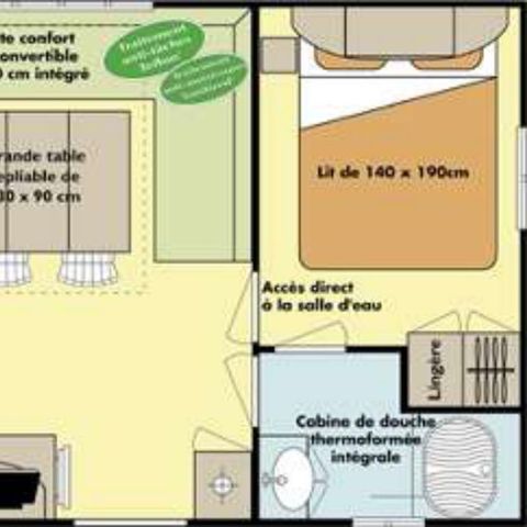 MOBILHOME 6 personnes - Classique 3 chambres Samedi