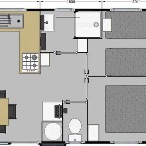 STACARAVAN 8 personen - Stacaravan 8 pers 4 slaapkamers 2 badkamers met overdekt terras