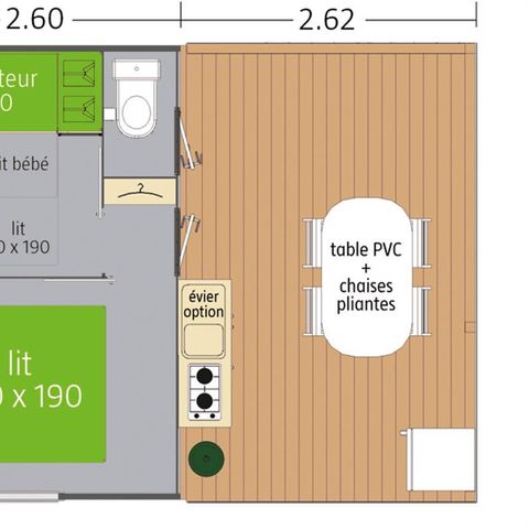 CHALET 5 Personen - Tithome 19m² (ohne Bad)