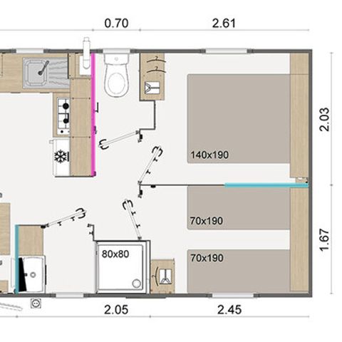 MOBILHEIM 9 Personen - Presta+ 40m²