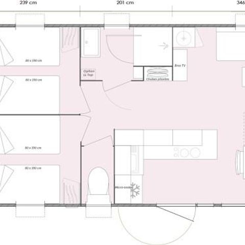 STACARAVAN 6 personen - Prestige 2 badkamers, 1 jacuzzi