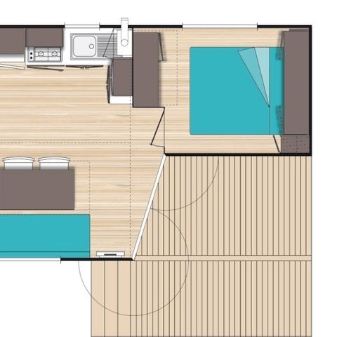 MOBILHOME 4 personnes - Classic XL | 2 Ch. | 4 Pers. | Petite Terrasse | TV