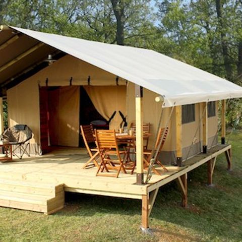 CANVAS AND WOOD TENT 5 people - SAFARI KENYA (Without sanitary facilities)