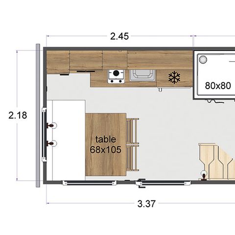 STACARAVAN 4 personen - Piepklein huisje 4 pers