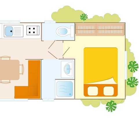 Mobilheim 4 Personen - Mobilheim | Classic XL | 2 Zi. | 4 Pers. | Einfache Terrasse