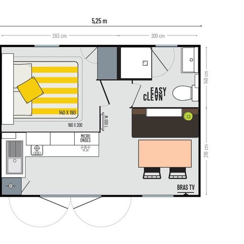 MOBILHOME 2 personnes - Cahita Sûnelia Prestige 1 chambre