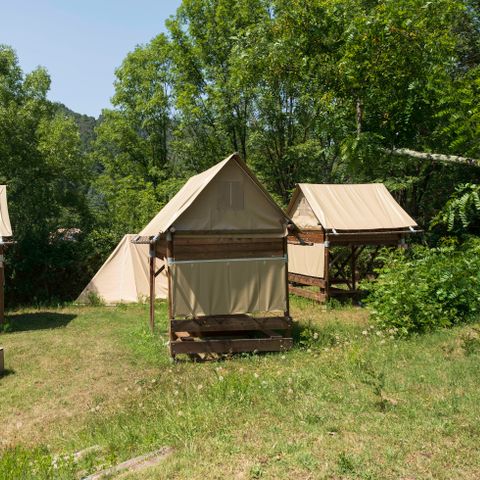 CANVAS AND WOOD TENT 2 people - Standard bivouac on stilts -1hp