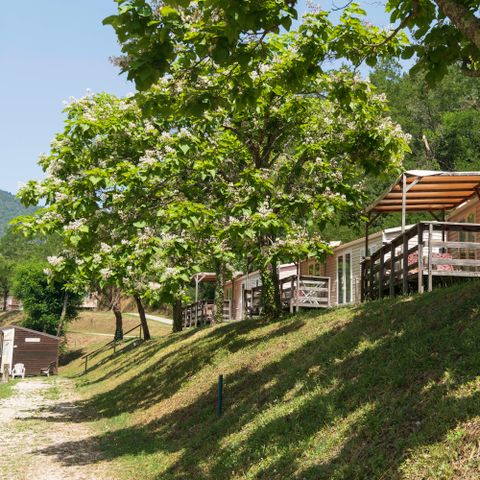 MOBILHEIM 5 Personen - Komfort - 2 Schlafräume - Halboffene Terrasse - TV - Klimaanlage