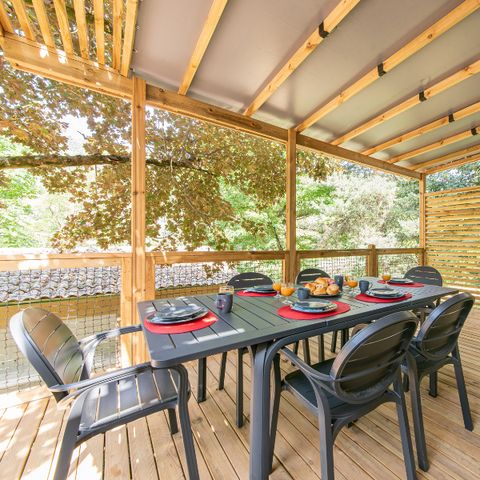 Stacaravan 4 personen - Premium - 2bed - Overdekt terras - CLIM + TV