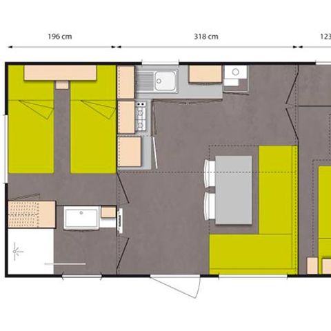 MOBILHEIM 4 Personen - COTTAGE (Bei Ankunft am Samstag)