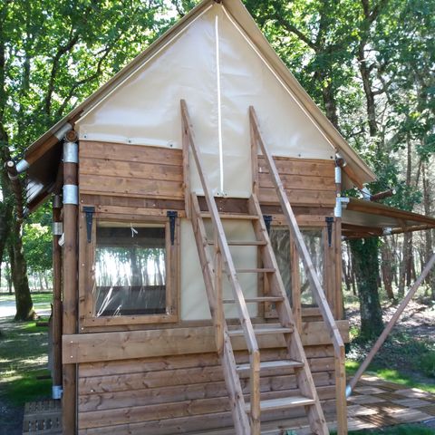 TENTE TOILE ET BOIS 2 personnes - BIVOUAC (Sans sanitaires) Animaux non admis