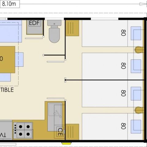 MOBILHOME 6 personnes - CONFORT 3CH