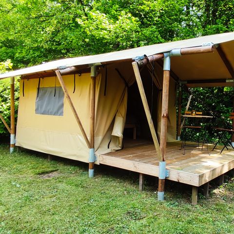 TENDA IN TELA E LEGNO 2 persone - Woodlodge Nature - 2 letti singoli o 1 letto matrimoniale - Di fronte al laghetto