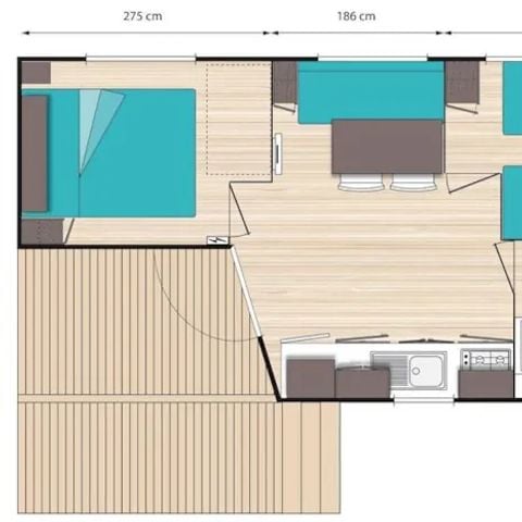 MOBILHOME 5 personas - LODGE BOIS CONFORT (domingo/domingo)