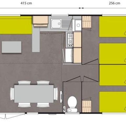 MOBILHOME 6 personnes - Mobilhome FAMILIAL Classic Dim.