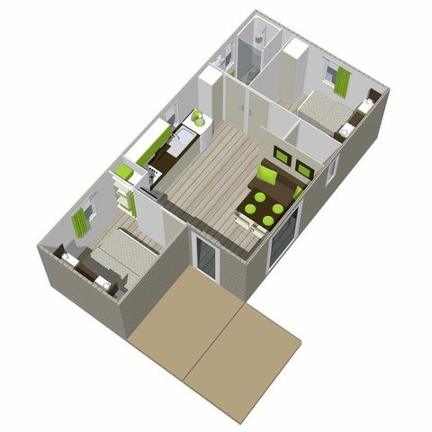 MOBILHOME 6 personas - RESIDENCIAL 2 habitaciones 4/6 pers.