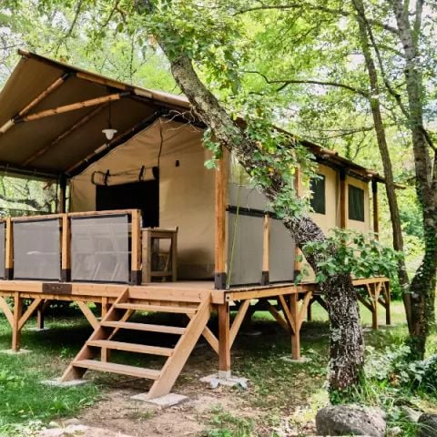 TENTE TOILE ET BOIS 5 personnes - Lodge Premium 3 Pièces 5 Personnes Climatisé