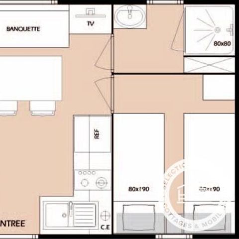 MOBILHOME 4 personas - Ocio 3 Habitaciones 4 Personas + TV