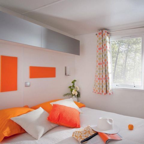 MOBILHEIM 2 Personen - Mobilheim Confort 18m² 1 Zimmer + überdachte Terrasse + Klimaanlage + TV