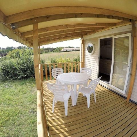 MOBILHOME 2 personnes - Mobil-home Confort 18m² 1 chambre + terrasse couverte + climatisation + TV