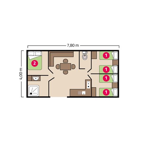 MOBILHOME 6 personas - Familia 6 personas