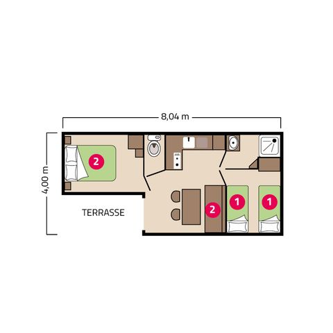 Stacaravan 6 personen - Loggia Eco 4/6 personen