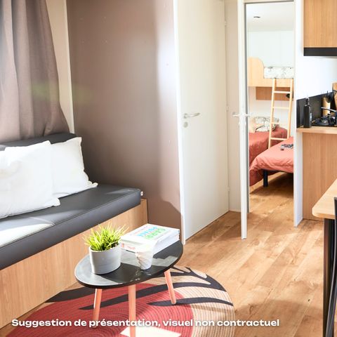 MOBILHOME 4 personas - Homeflower Premium 26,5m² (2 habitaciones) + CLIM + terraza semicubierta + TV + ropa de cama + toallas