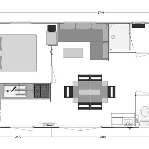 MOBILHOME 6 personnes - Mobil-home Bali 3 chambres (33m²) - climatisé