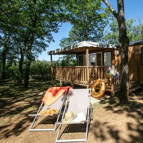 MOBILHEIM 4 Personen - Saint Cirq Lapopie - 2 Schlafzimmer - überdachte Terrasse