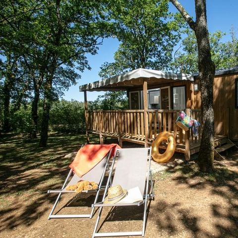 Stacaravan 4 personen - Saint Cirq Lapopie - 2 slaapkamers - overdekt terras