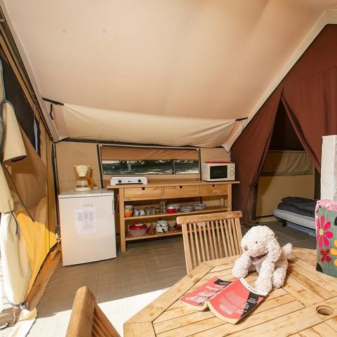 SAFARITENT 4 personen - Lodge tent - geen sanitair, geen verwarming - 2 kamers