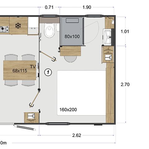 MOBILE HOME 6 people - Premium Lacave - (2 bedrooms) - TV - air conditioning - LV - 2 bathrooms