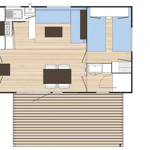 Stacaravan 6 personen - Ruimte 2CH - 4/6P