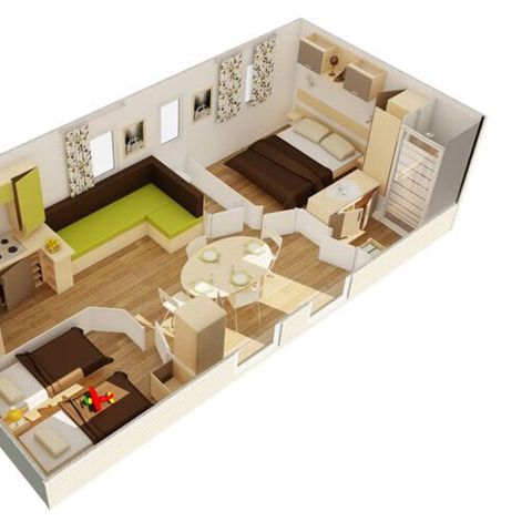 MOBILHOME 4 personnes - Cottage Luxe 2 chambres -  (mercredi/mercredi)