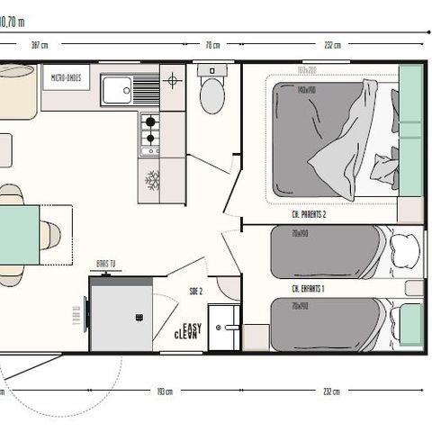 MOBILE HOME 8 people - 4 bedrooms PREMIUM+ Air-conditioned