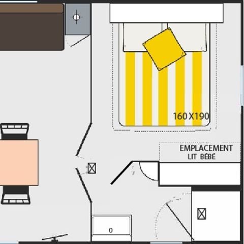 MOBILHEIM 4 Personen - RIVIERA klimatisiert - 4 Personen