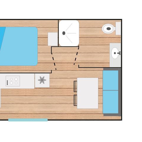 MOBILHOME 3 personnes - PETIT COTTAGE (Dimanche/Dimanche)