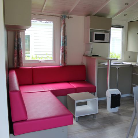 Stacaravan 4 personen - Comfort 27m² met terras 2 slaapkamers + TV