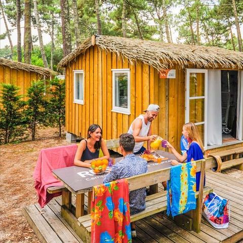 Bungalow 4 personen - HOUTEN CABANE - 2 kamers (zonder sanitair)