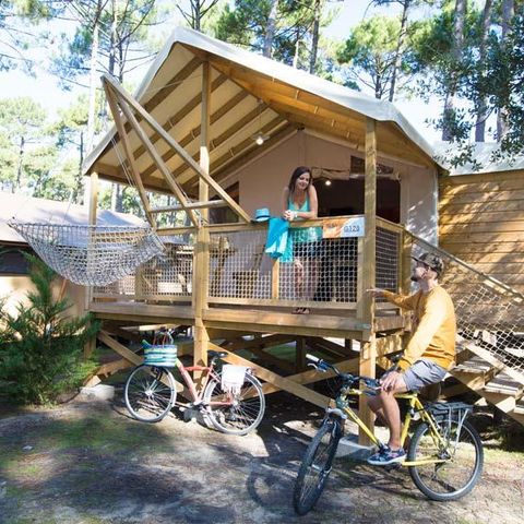 CANVAS AND WOOD TENT 5 people - CABANE on stilts