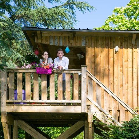 HÉBERGEMENT INSOLITE 3 personnes - La Cabane du Voyage - Cabane sur pilotis 1 chambre - 24m² + terrasse 16m²